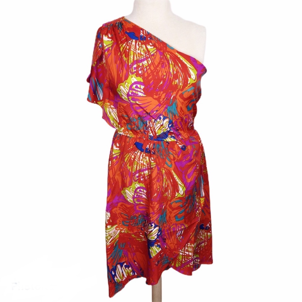Angie Colorful Orange Print Dress